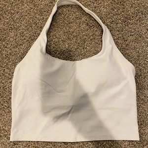 Athleta White Halter Crop